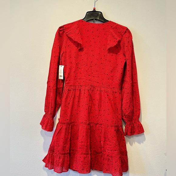 JOIE ADANSON 💯% Cotton MINI DRESS IN TRUE RED PLUM PERFECT, Size 6 - Picture 10 of 13